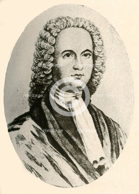 'Portrait of James Logan, in wig and judicial robe, worn in Pennsylvania', 1745, (1937). Creator: Unknown.