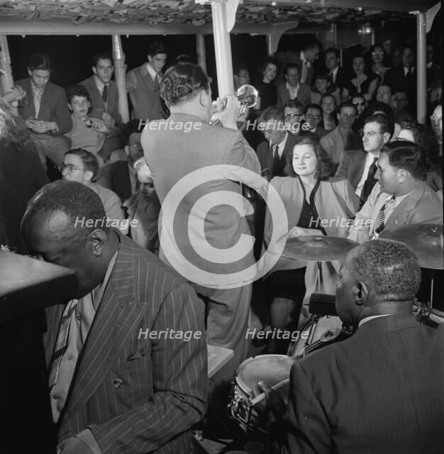 Portrait of James P. (James Price) Johnson, Marty Marsala, and Baby Dodds...N.Y., ca. July 1947. Creator: William Paul Gottlieb.