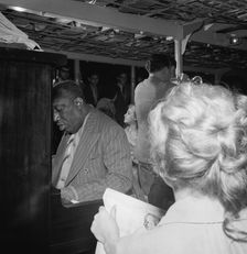 Portrait of James P. (James Price) Johnson and Marty Marsala, Riverboat on the Hudson, N.Y., 1947. Creator: William Paul Gottlieb