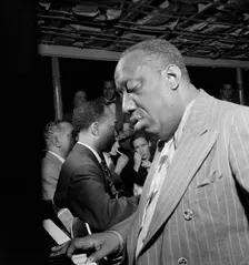 Portrait of James P. (James Price) Johnson, Riverboat on the Hudson, N.Y., ca. July 1947. Creator: William Paul Gottlieb