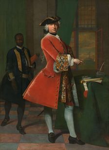 Portrait of Jan Pranger and an Enslaved Servant, 1742. Creator: Frans van der Mijn