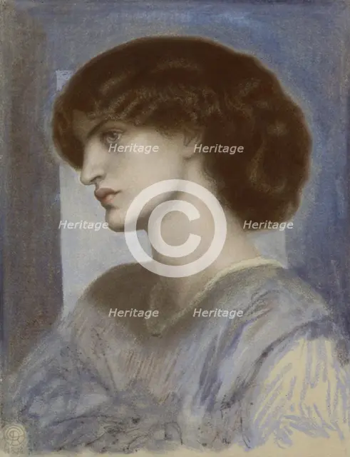 Portrait of Jane Morris, 1868-1874. Creator: Rossetti, Dante Gabriel (1828-1882).