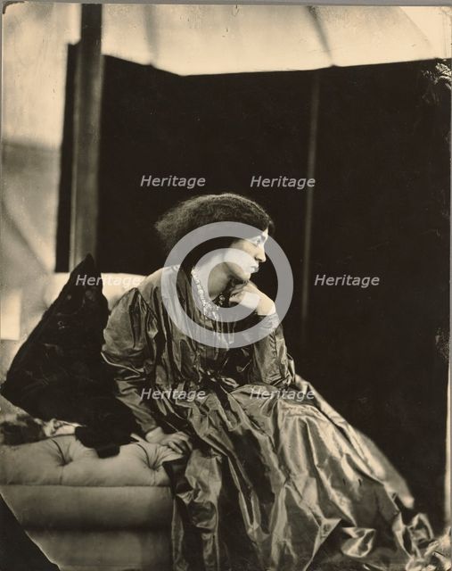 Portrait of Jane Morris (Mrs. William Morris), negative July 1865; print after 1900. Creator: John Robert Parsons.