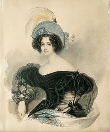 Portrait of Janette (Anna) Ivanovna Lopukhina, née Baroness von Wenckstern (1786-1869), 1833. Creator: Briullov; Karl Pavlovich (1799-1852)