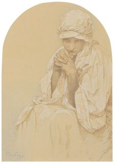 Portrait of Jaroslava, the artist's Daughter , c. 1924. Creator: Mucha, Alfons Marie (1860-1939)