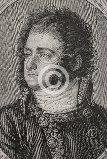 Portrait of Jean-Antoine Marbot (1754-1800), French general and politician, 1879.  Creator: Pannemaker.