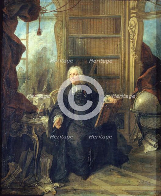 Portrait of Jean-Antoine Nollet (1700-1770), c. 1740. Creator: Lajoue, Jacques, de (1686-1761).