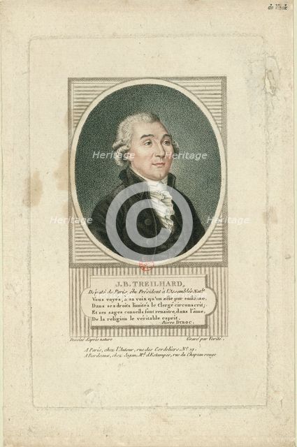 Portrait of Jean-Baptiste Treilhard (1742-1810) , c. 1790. Creator: Vérité, Jean-Baptiste (1756-1837).