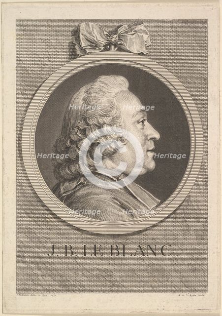 Portrait of Jean-Baptiste Le Blanc, 1750. Creator: Augustin de Saint-Aubin.