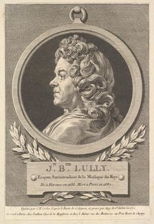 Portrait of Jean-Baptiste Lully, 1770. Creator: Augustin de Saint-Aubin