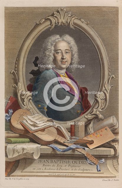 Portrait of Jean-Baptiste Oudry (1686-1755) , 1755. Creator: Tardieu, Jacques-Nicolas (1716-1791).