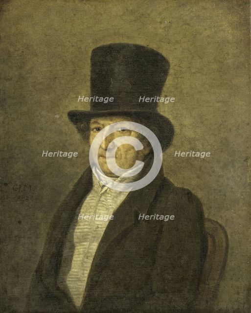 Portrait of Jean Bernard, Art Collector and Painter in Amsterdam, 1828. Creator: Gerrit Jan Michaelis.
