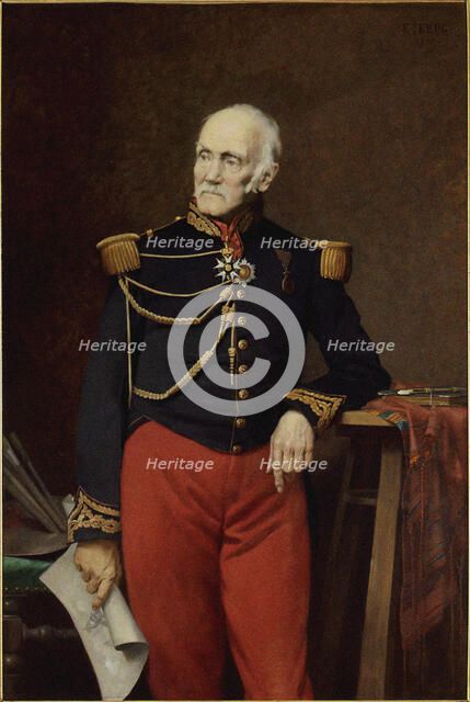 Portrait of Jean-Charles Langlois (1789-1870), 1876. Creator: Krug, Édouard (1829-1901).