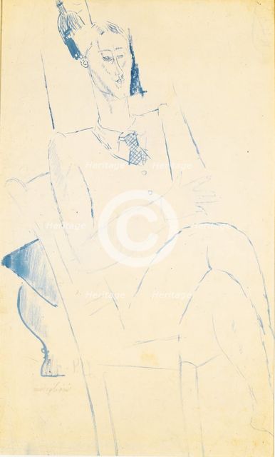Portrait of Jean Cocteau, c. 1916. Artist: Modigliani, Amedeo (1884-1920)