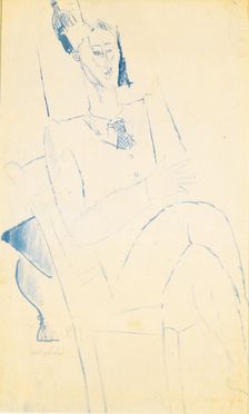 Portrait of Jean Cocteau, c. 1916. Artist: Modigliani, Amedeo (1884-1920)