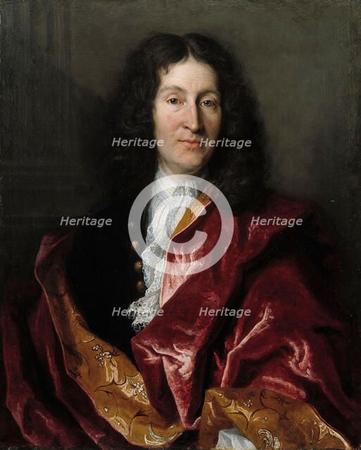 Portrait of Jean de La Fontaine (1621-1695), 1699. Creator: Millot, Henri (?-1756).