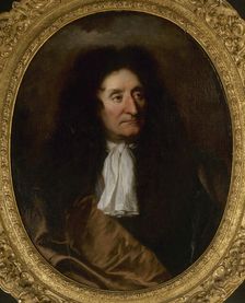 Portrait of Jean de La Fontaine (1621-1695), c. 1680. Creator: Rigaud, Hyacinthe François Honoré (1659-1743)