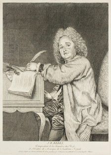 Portrait of Jean-Féry Rebel, Composer to the King, 1726/31. Creator: Jean Moyreau