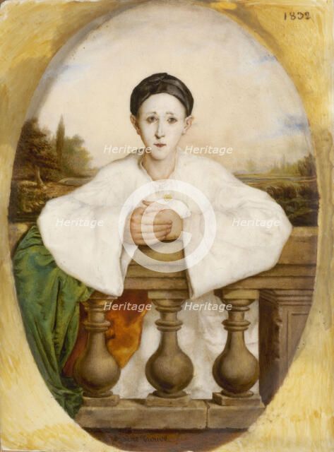 Portrait of Jean-Gaspard Deburau (1796-1846), 1832. Creator: Trouvé, Arsène (active 1830s).
