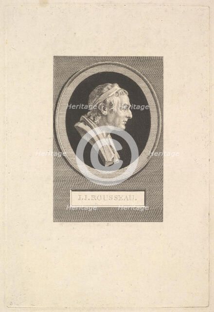 Portrait of Jean-Jacques Rousseau, 1801. Creator: Augustin de Saint-Aubin.