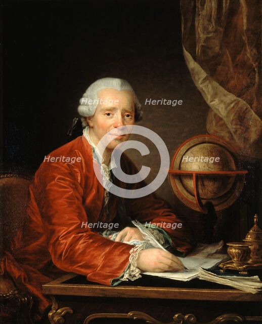 Portrait of Jean le Rond D'Alembert (1717-1783), 1777. Creator: Lusurier, Catherine (1752-1781).