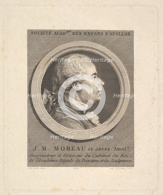Portrait of Jean-Michel Moreau, 1787. Creator: Augustin de Saint-Aubin.