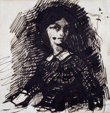Portrait of Jeanne Duval mid 19th century. Artist: Charles Pierre Baudelaire