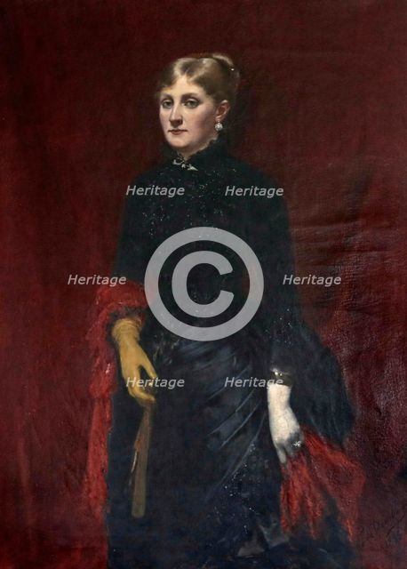 Portrait of Jeanne Petitcuenot, née Thibaut, 1883. Creator: Deurbergue, Ida (1857-1934).