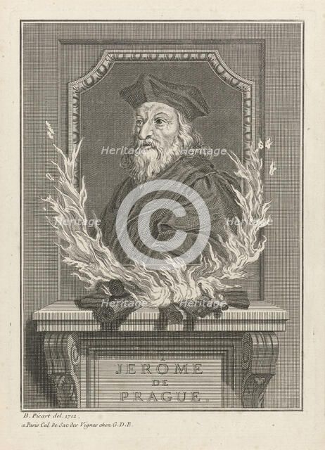 Portrait of Jerome of Prague, 1712. Artist: Picart, Bernard (1673–1733)