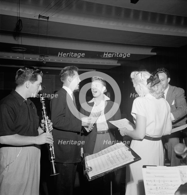 Portrait of Jerry Wald, Gordon MacRae, Mel Tormé, Marion Hutton...Saturday Teentimers Show, NY, 1947 Creator: William Paul Gottlieb.