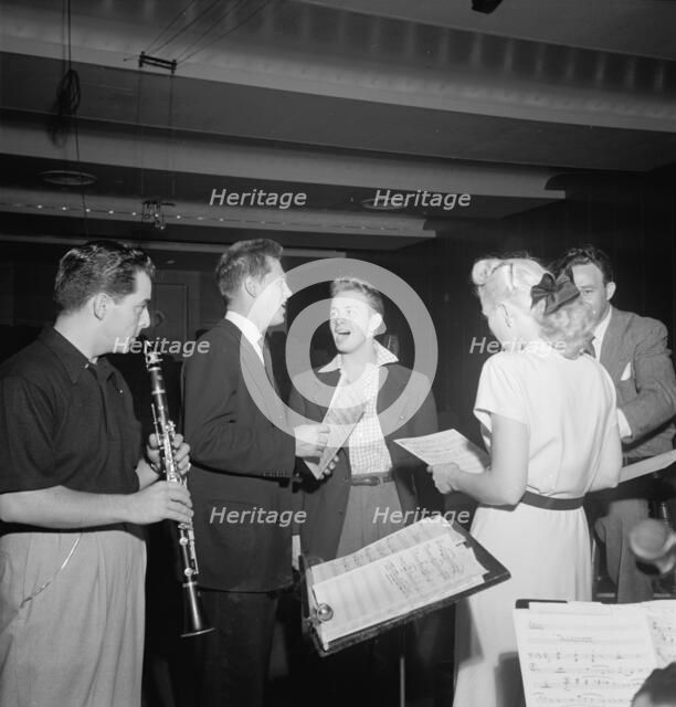 Portrait of Jerry Wald, Gordon MacRae, Mel Tormé, Marion Hutton...Saturday Teentimers Show, NY, 1947 Creator: William Paul Gottlieb.