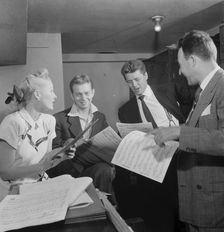 Portrait of Jerry Wald, Gordon MacRae, Mel Tormé, Marion...Saturday Teentimers Show, N.Y., 1947. Creator: William Paul Gottlieb