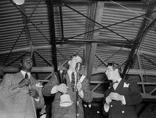 Portrait of Jimmie Lunceford, William P. Gottlieb, and Gene Krupa, Washington, D.C., ca. 1940. Creator: Delia Potofsky Gottlieb
