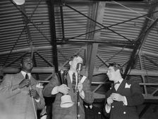 Portrait of Jimmie Lunceford, William P. Gottlieb, and Gene Krupa, Washington, D.C., ca. 1940. Creator: Delia Potofsky Gottlieb
