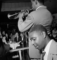 Portrait of Jimmy Jones and Joe Thomas(?), Pied Piper, New York, N.Y., ca. Sept. 1947. Creator: William Paul Gottlieb