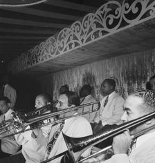 Portrait of Juan Tizol(?) and Lawrence Brown(?), Aquarium, New York, N.Y., ca. Nov. 1946. Creator: William Paul Gottlieb