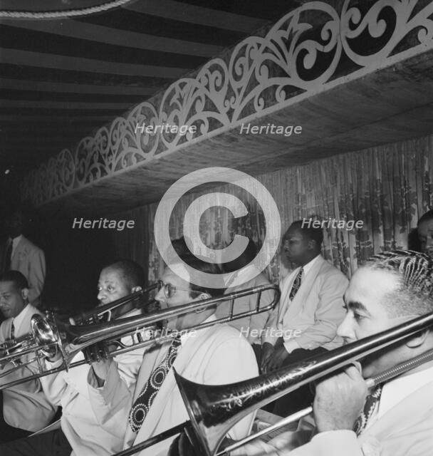 Portrait of Juan Tizol(?) and Lawrence Brown(?), Aquarium, New York, N.Y., ca. Nov. 1946. Creator: William Paul Gottlieb.