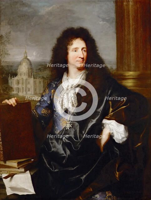 Portrait of Jules Hardouin-Mansart (1646-1701). Artist: Rigaud, Hyacinthe François Honoré (1659-1743)