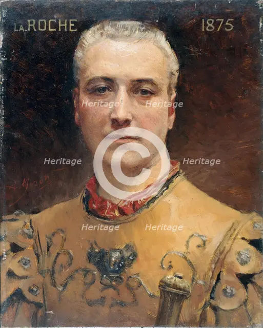Portrait of Jules Laroche (1841-1925), member of the Comédie-Française, in stage costume, c1885. Creator: Aime Morot.