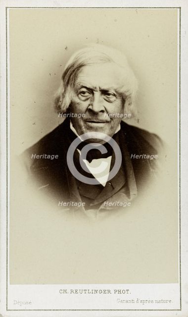 Portrait of Jules Michelet (1798-1874) , c. 1870. Creator: Photo studio Reutlinger, Paris  .