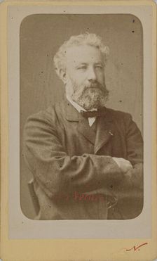 Portrait of Jules Verne (1828-1905), c. 1870. Creator: Photo studio Nadar