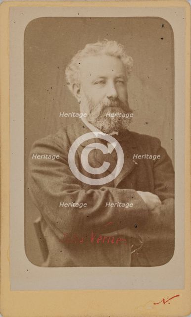 Portrait of Jules Verne (1828-1905), c. 1870. Creator: Photo studio Nadar.