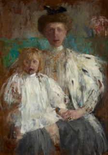 Portrait of Julia Puget née Kwilecka with Her Son Jacek, c1907. Creator: Olga Boznanska