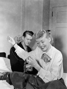Portrait of June Christy and Bob Cooper, 1947 or 1948. Creator: William Paul Gottlieb