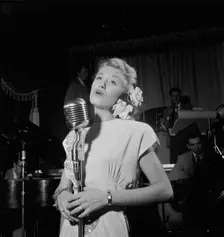 Portrait of June Christy and Red Rodney, Club Troubadour, New York, N.Y., ca. Sept. 1947. Creator: William Paul Gottlieb