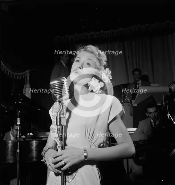 Portrait of June Christy and Red Rodney, Club Troubadour, New York, N.Y., ca. Sept. 1947. Creator: William Paul Gottlieb.