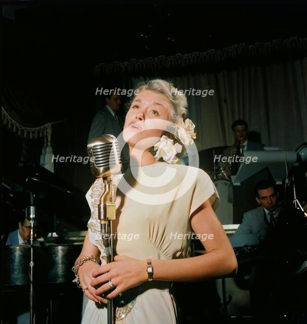 Portrait of June Christy and Red Rodney, Club Troubadour, New York, N.Y., ca. Sept. 1947. Creator: William Paul Gottlieb.