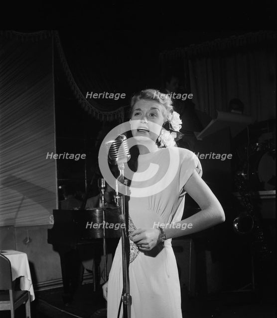 Portrait of June Christy, Club Troubadour, New York, N.Y., ca. Sept. 1947. Creator: William Paul Gottlieb.