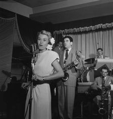 Portrait of June Christy, Georgie Auld, and Red Rodney, Club Troubadour, N.Y., ca. Sept. 1947. Creator: William Paul Gottlieb