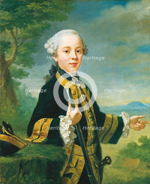 Portrait of Justinian Theodor Friedrich von Holzhausen, c1758. Creator: Johann Georg Ziesenis.